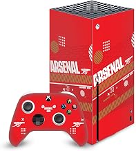 Head Case Designs Officially Licensed Arsenal FC Red and Gold Logos Vinyl Sticker Gaming Skin Decal Cover Compatible With Xbox Series X Console and Controller Bundle