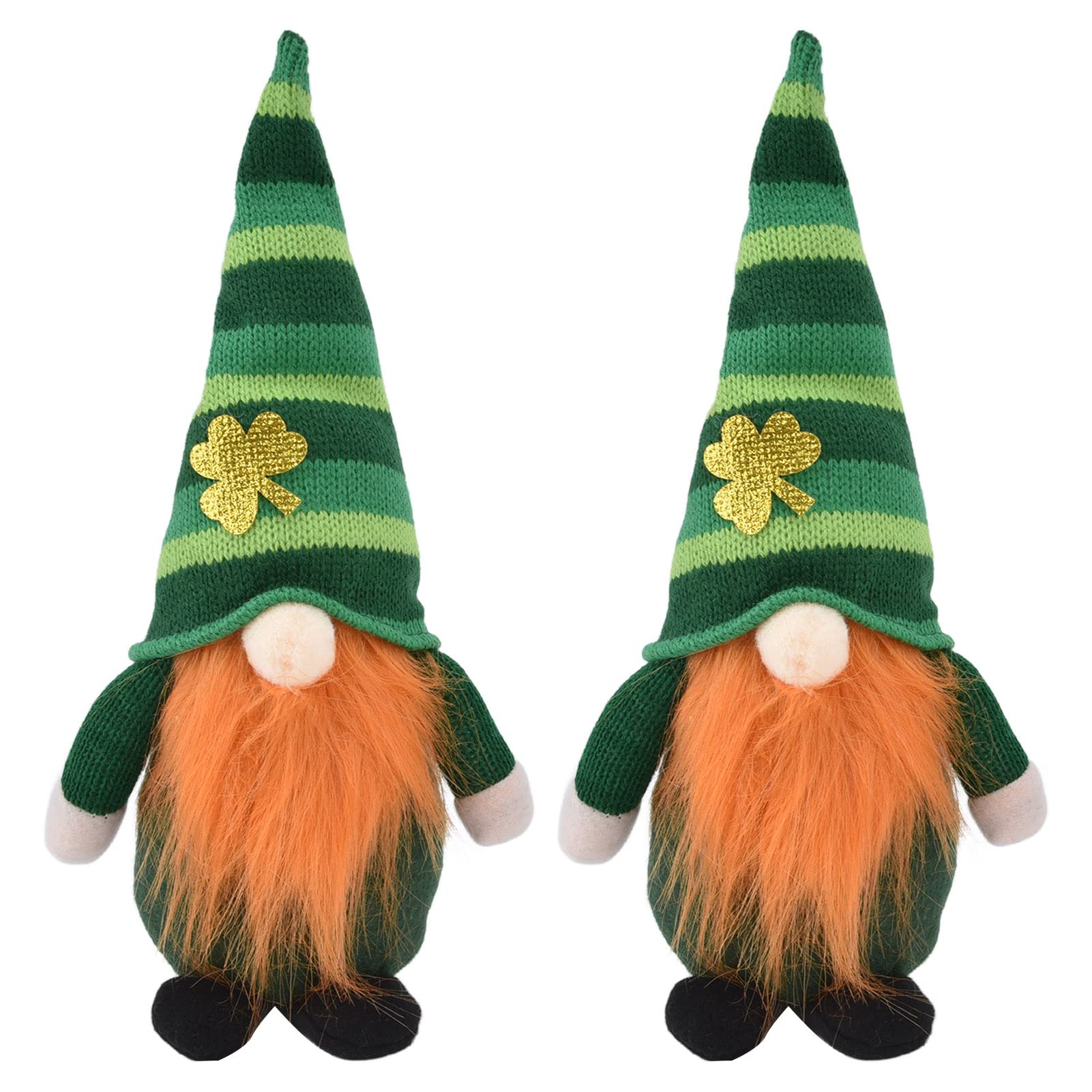2 stuks Kabouters Pop Leuke Gezichtsloze Pop St. Patrick's Day Geschenken Groene Hoed St. Patrick's Day Ornament Pluche Dwerg Pop voor Sofa Eettafel(EEN) Valentijnsdag Cadeau