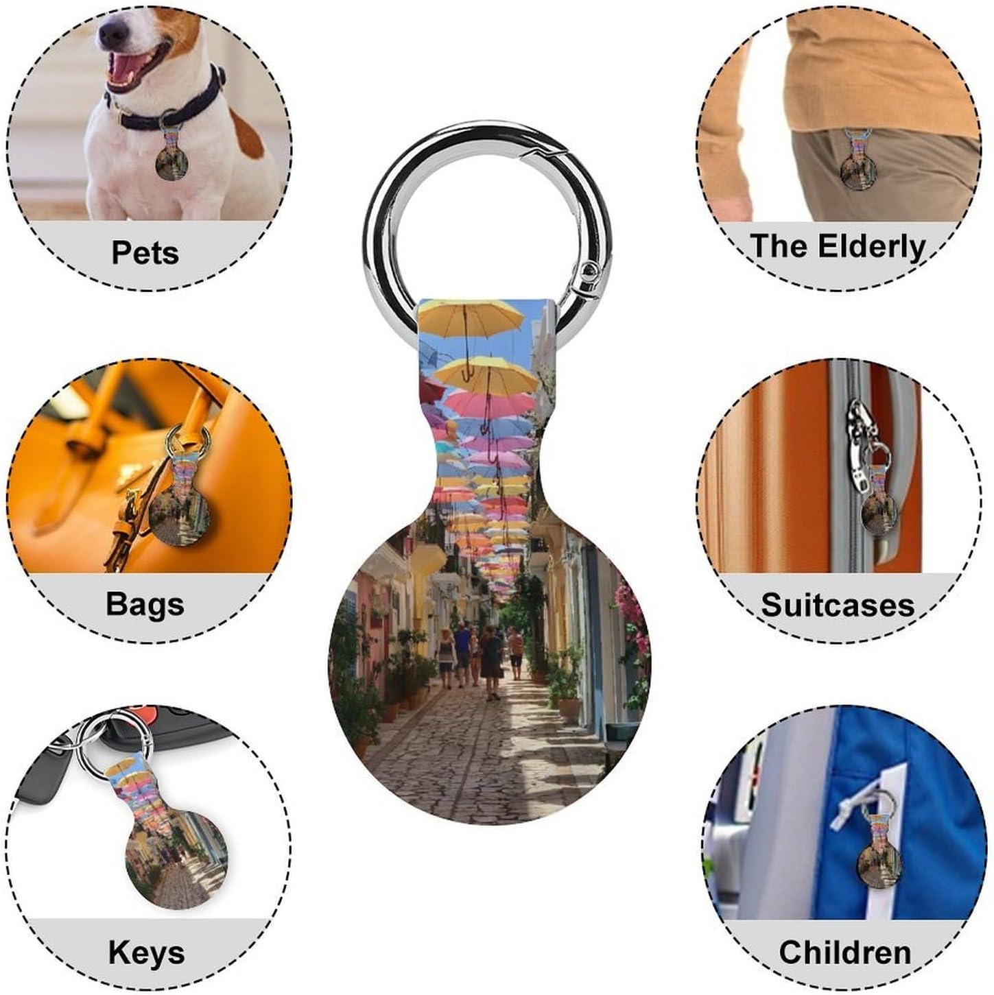 Umbrella Street in Greek Town Protective Case Shockproof Cover 2PCS image 3
