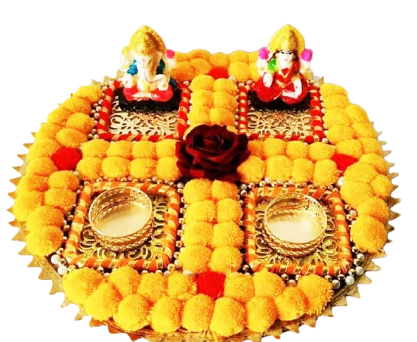 Buy Lord Ganesha And Maa Laxmi Statue With Tea Light Diwali Decoration