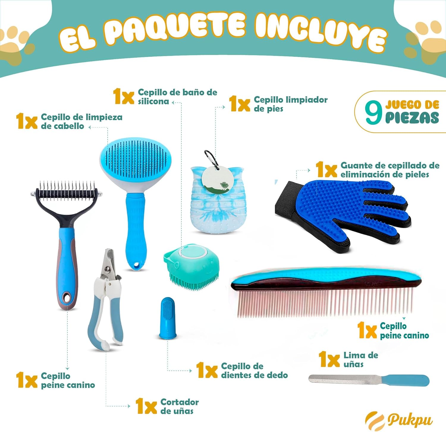 Grooming Kit for Dogs and Cats – Professional 5 Piece Set with Quiet Hair Clipper, Brush, Comb, Scissors & Vacuums – Complete Pet Care Kit at Home 3