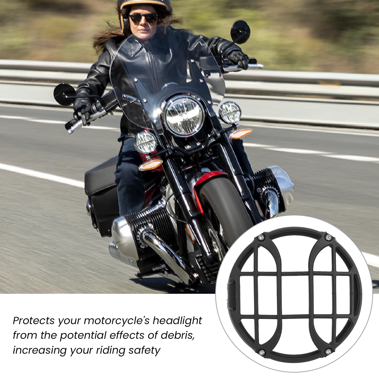 7-calowy Reflektor Motocyklowy Osłona Grilla Plastikowa Osłona Reflektora Przedniej Lampy Łatwa Instalacja do Jazdy Terenowej Po Ulicy dla R18 R12 R1200 Ninet