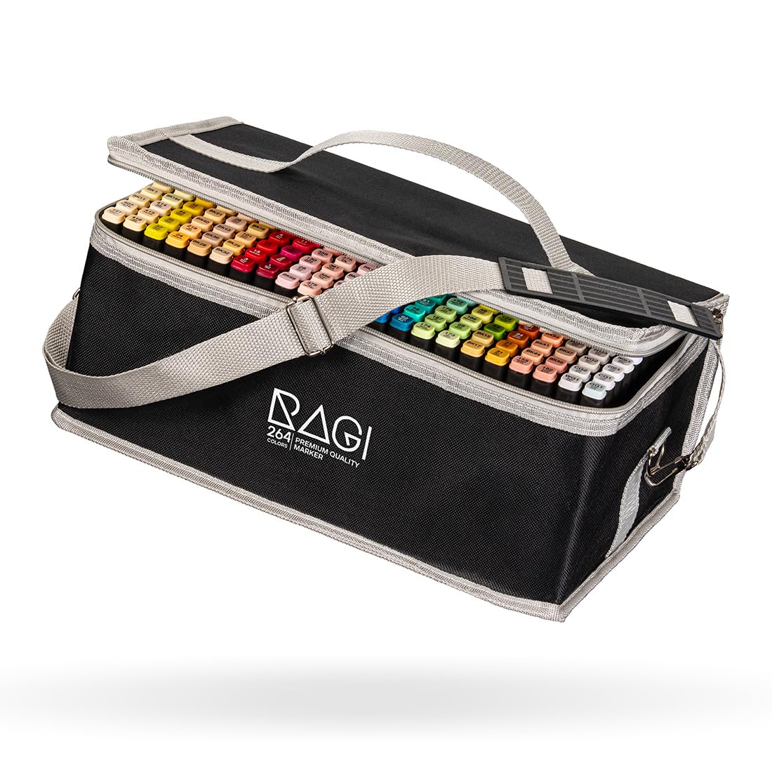 RAGI Alkoholmarker Set - 264 Alkohol Stifte & Filzstifte für Profis und Anfänger, Perfekt für Manga, Sketchbook, Malbuch und Zeichnen, Ideal für Erwachsene, Inklusive Weiches Etui