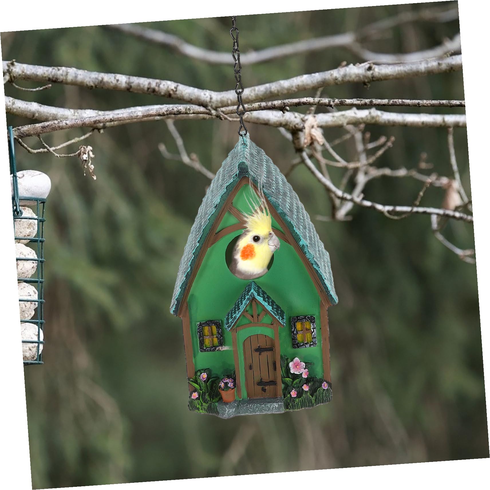 Kleiner als Kunstharz Wetterfestem Vogelnistkasten aus Gartenvogelhaus Einfach zum Aufhängen Robust Stilvoll für Balkon und Baum