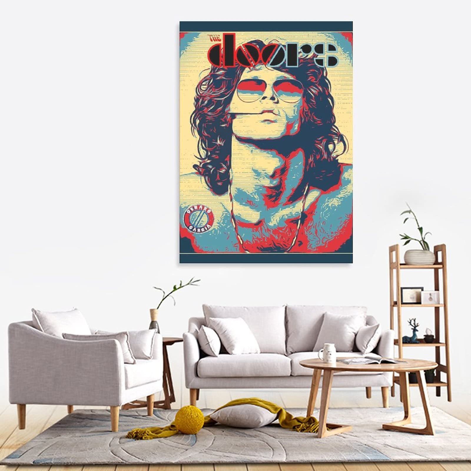 Art Toile Musicien Poster Jim Morrison 60x80cm Sur Toile - Déco Murale |  Salon, Chambre, Bureau Sans Cadre Toile Déco Murale, image size:1600x1600