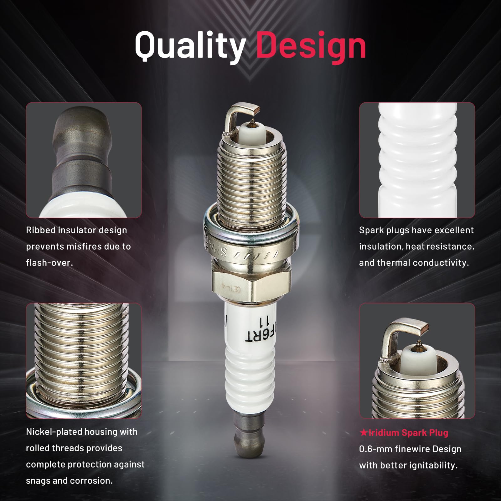 Amazon.com: BDFHYK Set of 4 Iridium Spark Plug Compatible