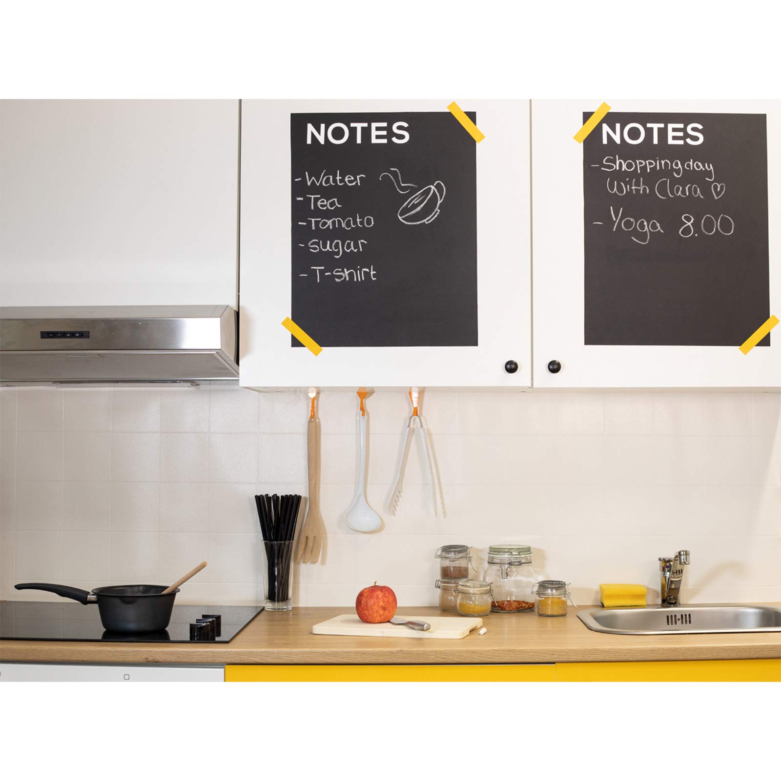DecoMeister Pizarra Autoadhesiva Negra: Transforma Tus Muebles En Una Pizarra Creativa | Fácil De Cortar, Ideal Para Oficina, Cocina O Colegio | Incluye Tiza GRATIS + Envío Por Metros