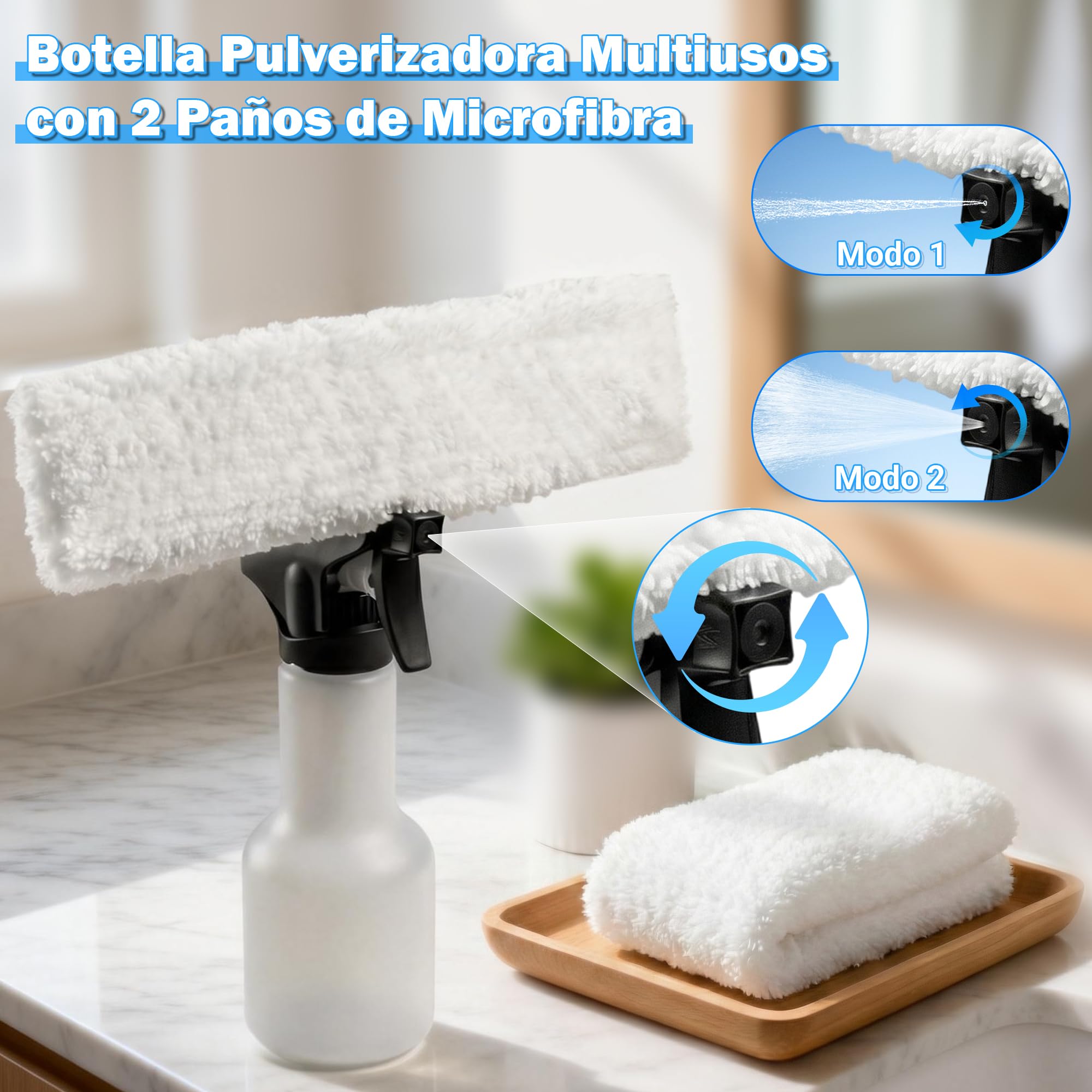 EAVE Limpiacristales Electrico, Set Limpiacristales con 45min de Autonomía, Limpia Cristales Electrico Ventanas con Boquilla de 28cm y Depósito de 200ml, Apto para Ventanas y Espejos (amarillo)