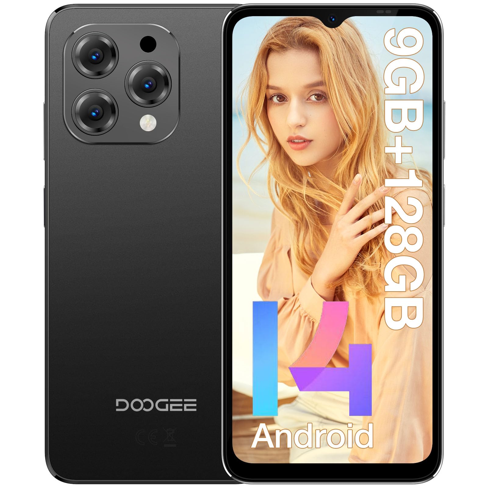 DOOGEE N55 Teléfono Móvile,9GB RAM 128GB ROM Smartphone Android 14