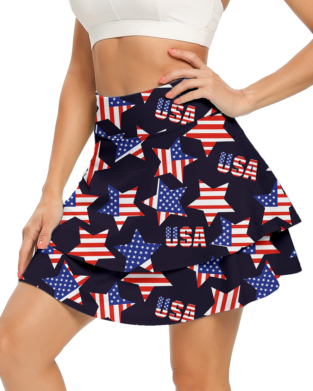 WOWENY Women Athletic Pleated Tennis Skirt