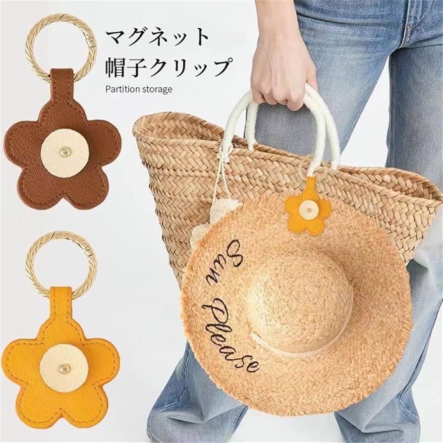 Amazon.co.jp: [TAOHUA]マグネット帽子クリップ 花柄クリップ PU