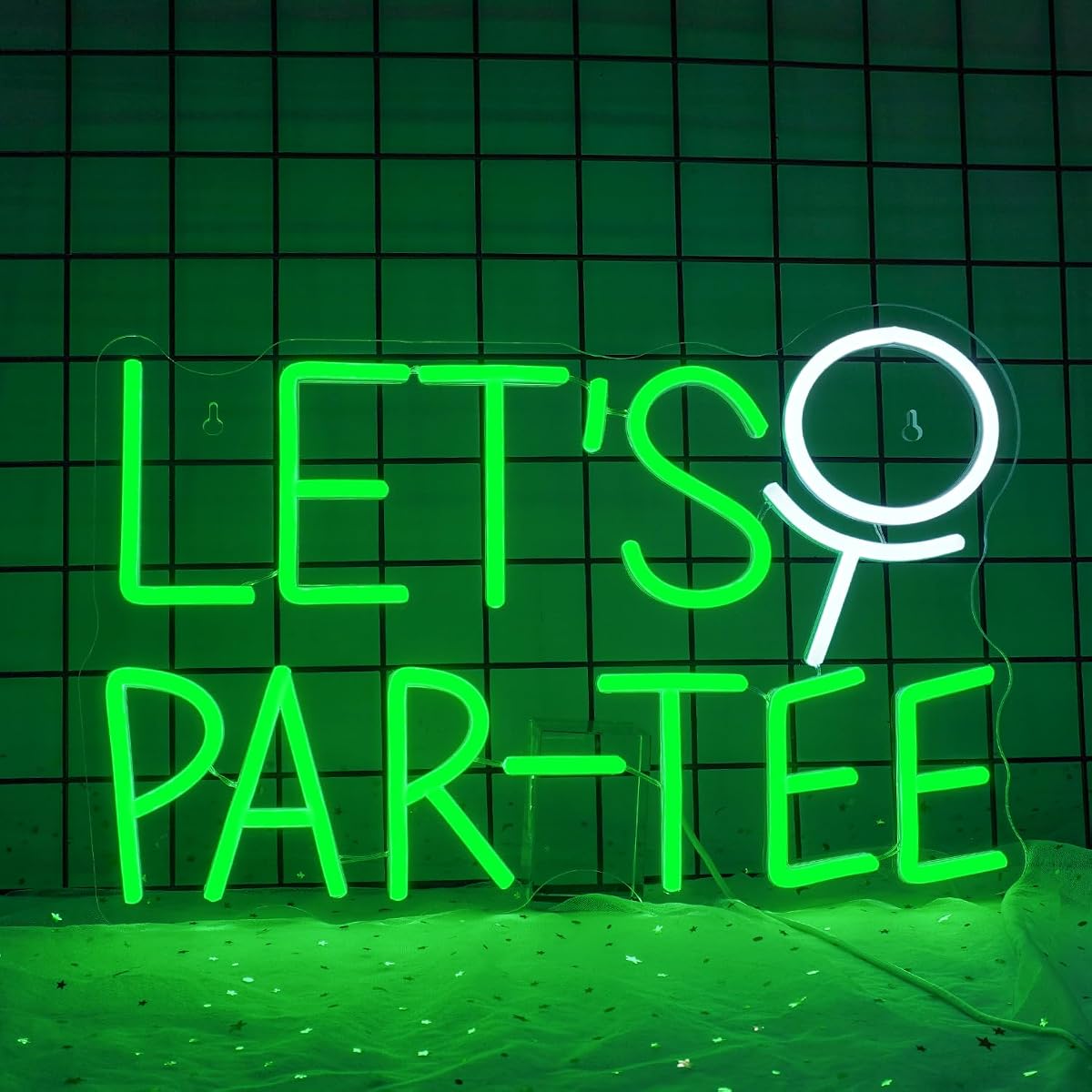 WLHOPE Neon Golf Sign - Dimmable LED Wall Decor Light, Acrylic, Lets Par-Tee