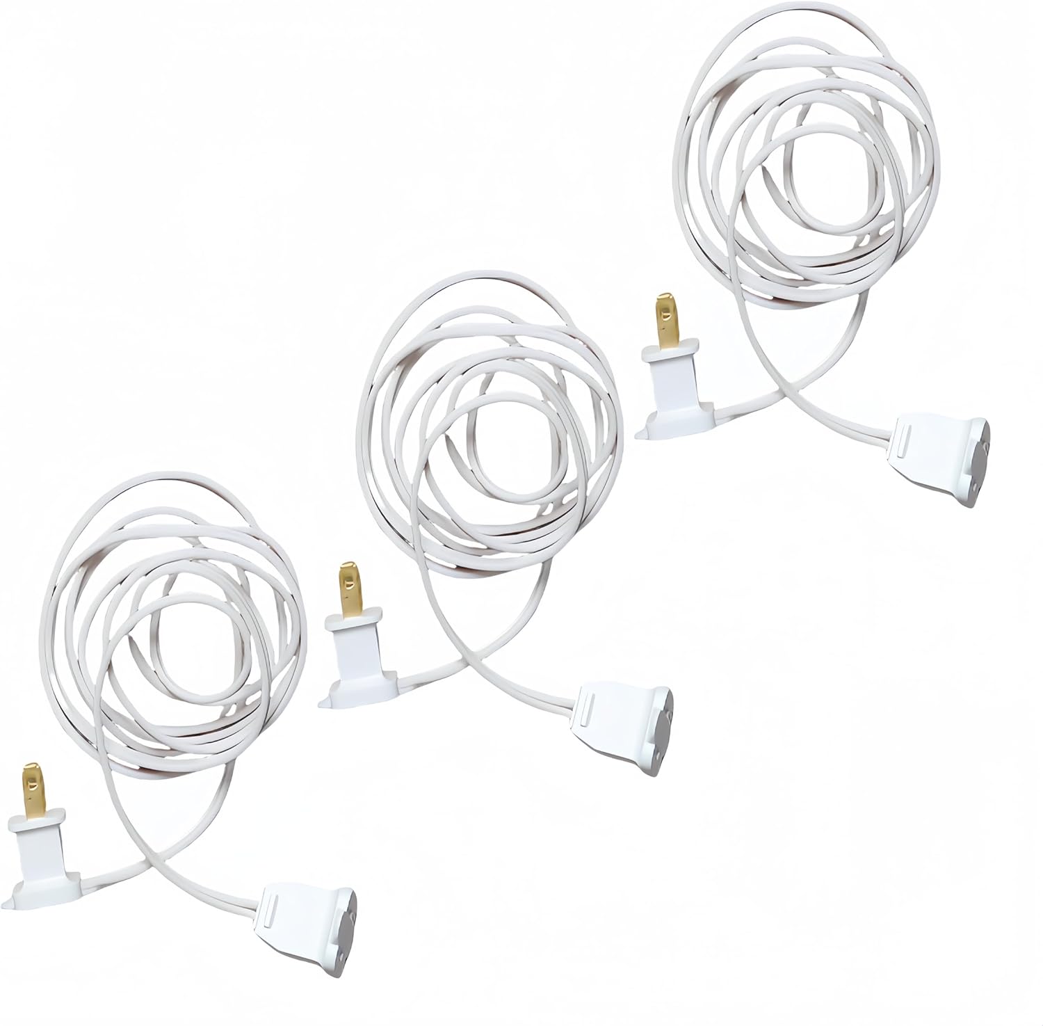 120 AC Power Extension Cord 6 Feet with Plug and End, UL 22AWG CXTW White Cord, for Indoor and Outdoor Use(3 Pieces/Box) - Amazon product rated Grade B