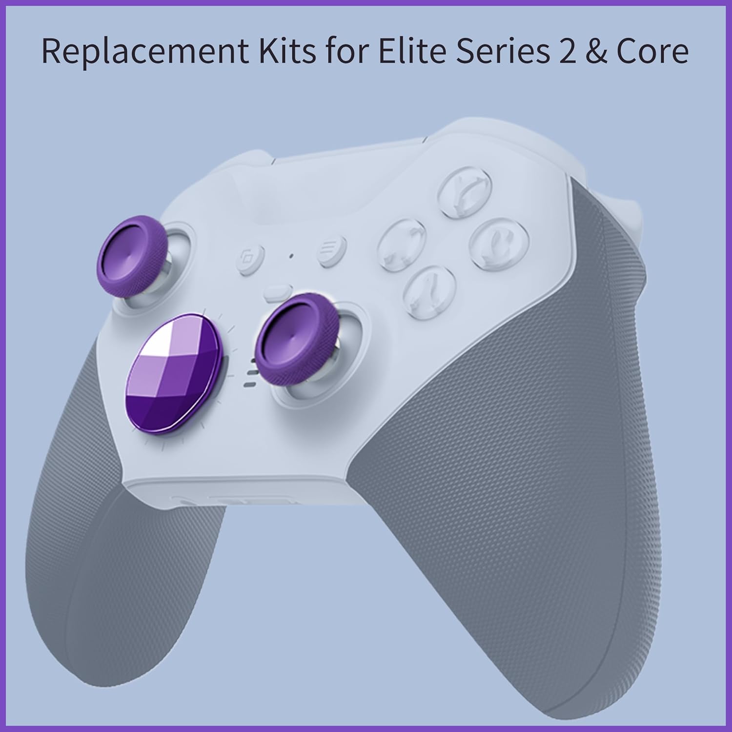 Elite Series 2 Gaming Controller Accessories Kit with Thumbsticks, D-Pads, Paddles, Trigger Buttons for Xbox Elite Series 2 Core (Purple)