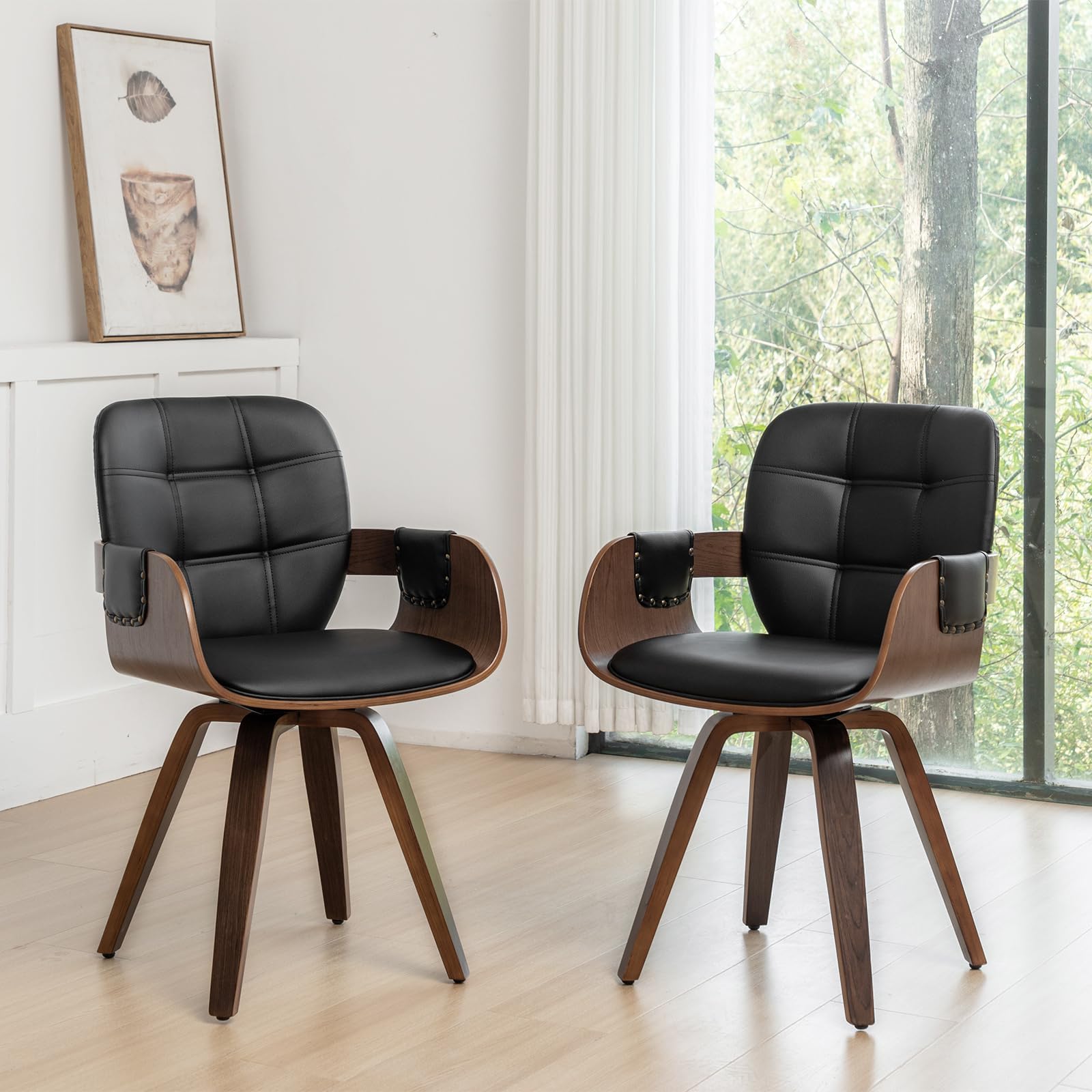 Amazon.com - ALLFONIS Set of 2 Mid Century Modern Chairs - Swivel ...