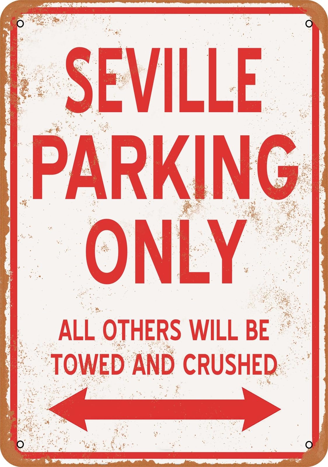 Metal Sign - SEVILLE PARKING ONLY - Vintage Look home decor
