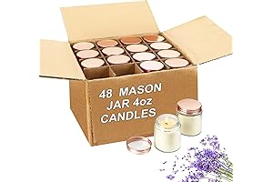 Jutom 48 Pack Mini Mason Jar Candles Bulk, Lavender Scented