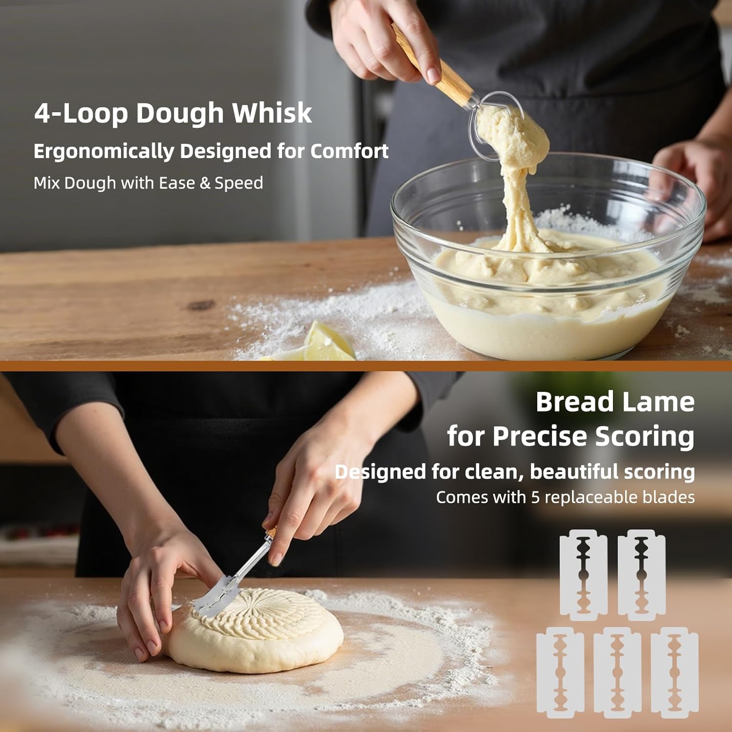 Sourdough Starter Kit, Sourdough Bread Baking Supplies, Bread Proofing Basket, sourdough starter jar, Sourdough Bread Basket, for Bread Making Baking Fermentation, Holiday Activities