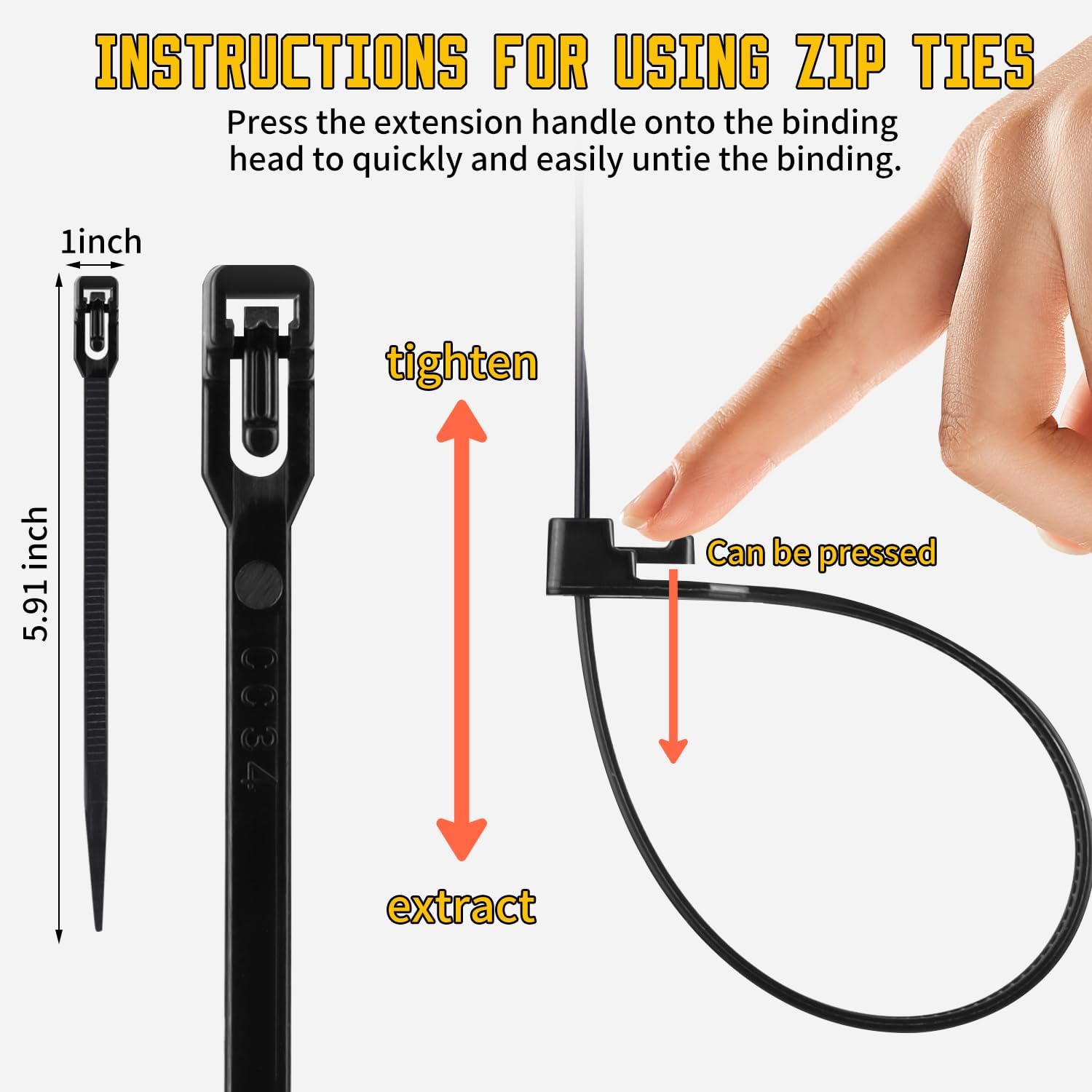 6inch 100PCS Reusable Color Zipper Cable Ties, Suitable for Garden Plant Fixation and Cable Bindling