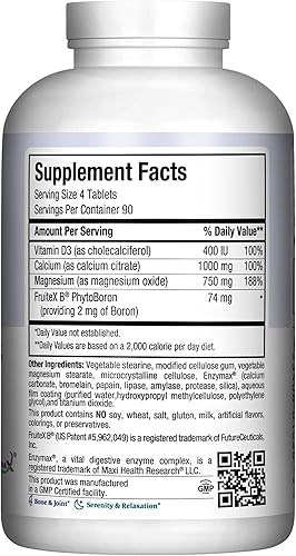 Miniatura 12 de Calcio 1000 mg con vitamina D3 (400 UI) y magnesio (750 mg) Suplemento dietético para huesos, dientes y articulaciones para hombres y mujeres - 180