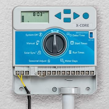 Hunter X-Core XC800i Indoor Sprinkler Timer, 8-Zone Irrigation Controller | Indoor 8-station irrigation controller with easy programming, manual controls, seasonal adjust, and standard dial operation
