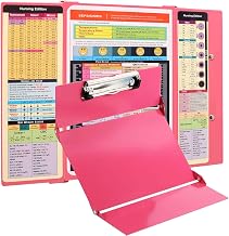 SC Printing World Nursing Clipboard with Medical Edition Cheat Sheets 3 Layers Nurse Clip Boards Notepad for Students, Nurses and Doctors, Pink