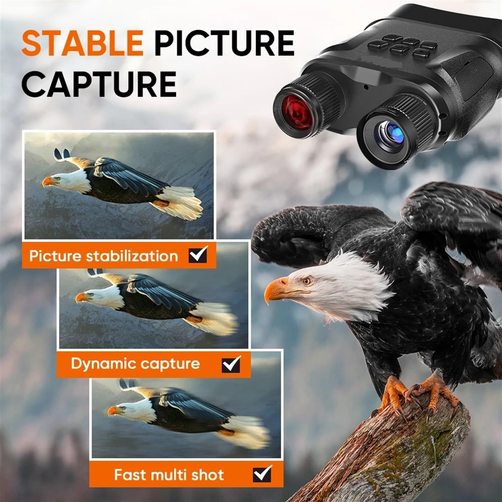 Gogle noktowizyjne z zoomem cyfrowym Lornetka noktowizyjna 4K FHD 1080P Cyfrowe gogle na podczerwień Teleskop wojskowy z ekranem LCD 2,3 "Karta pamięci 32 GB