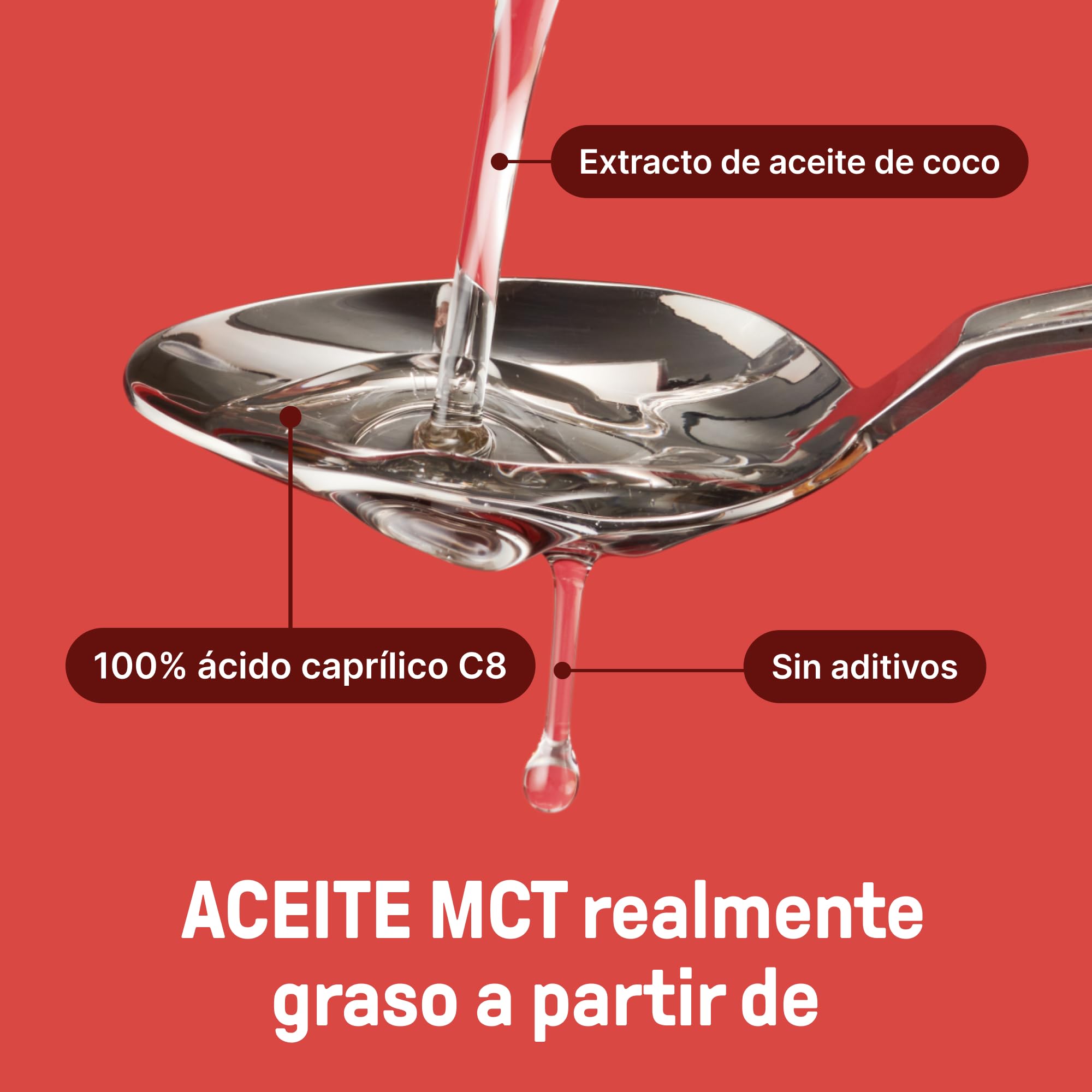BRAINEFFECT Aceite MCT 100% C8 - Calidad alemana - Aceite C8 puro (sin C10) extracto de coco de primera calidad - 1000 ml - Botella metálica protectora