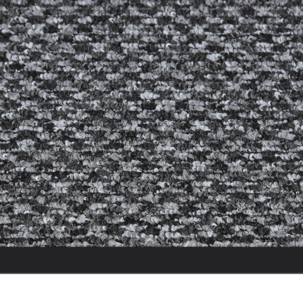 Tapis antidérapant pour entrée avec paillasson bouclé gris absorbant de 60x80 cm