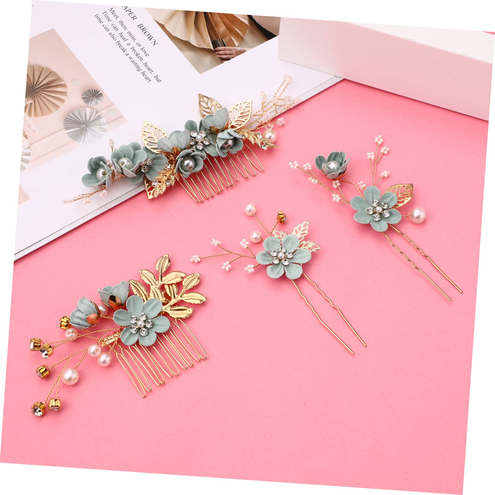 Didiseaon 6 Ensembles Épingle à cheveux pinces cheveu hairpin barbir accessoires de cheveux de demoiselle d'honneur casque de mariée peigne pince à cheveux accessoires de cheveux de fleurs