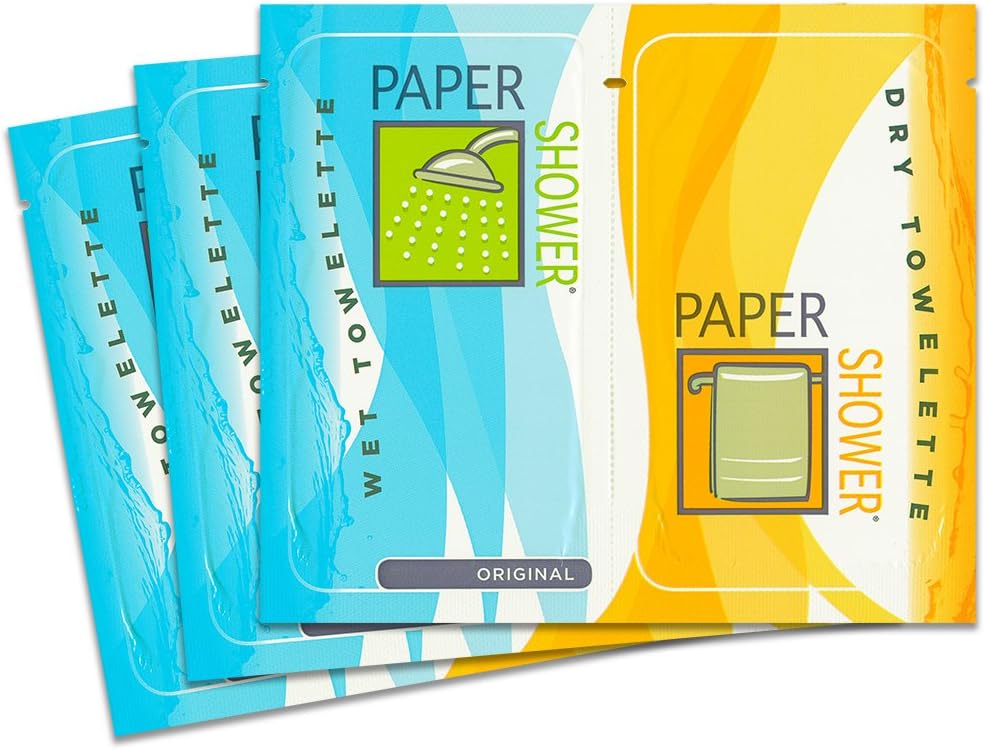 Original - Body Wipe Company - Dual wet and dry towelette - On the go shower body wipe for all ages - Body cleaning towelettes - 12 Dual Packs