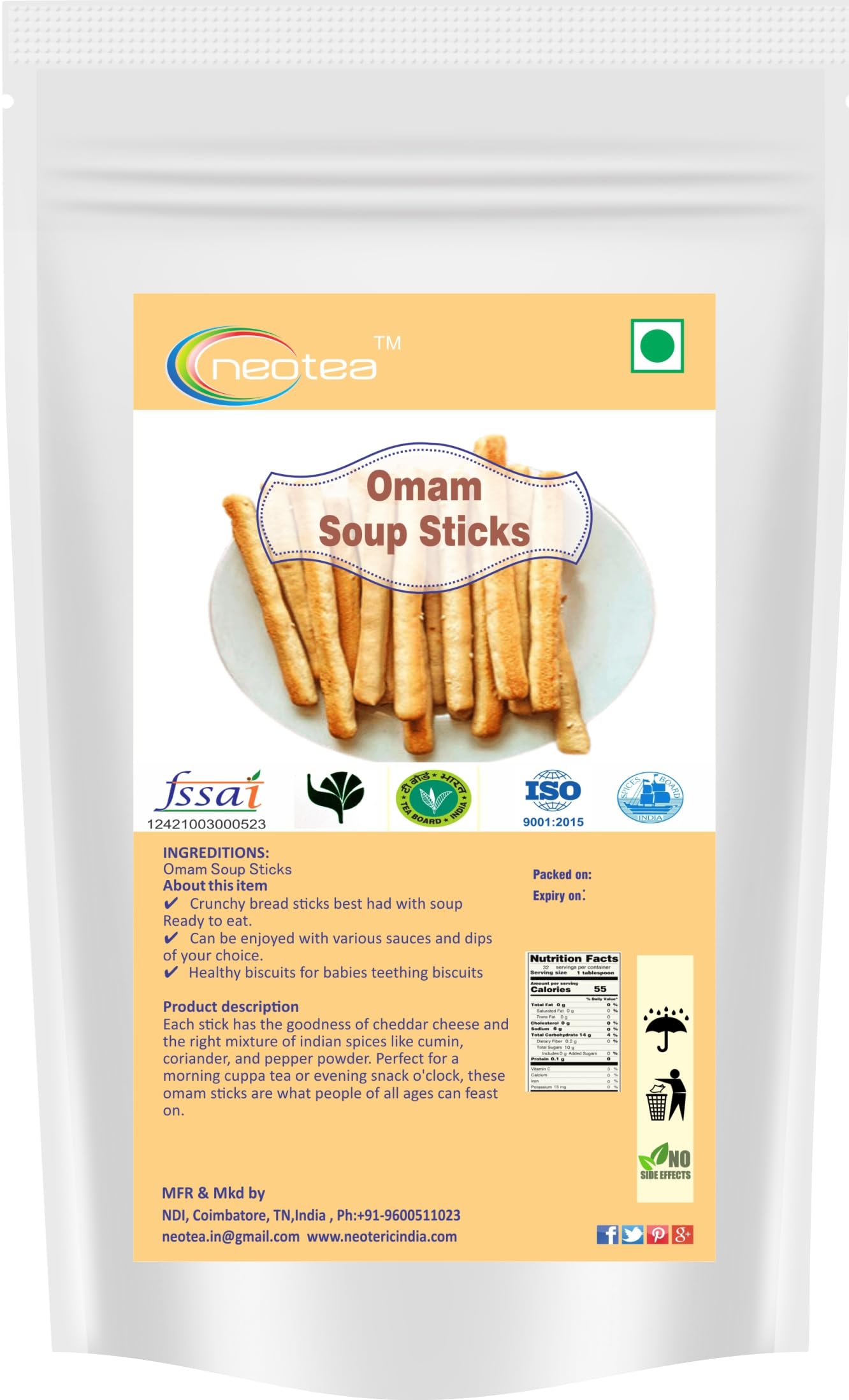 neotea Omam Jeera Soup Sticks Tasty & Healthy Perfect Nutritious Snack, Organic Baby Teething Sticks, Traditional Omam Bread Sticks, Ajwain And Ragi Sesame, Preservative-Free & No Maida 100 Gm (B07XPVLWXT) Amazon Price History, Amazon Price Tracker