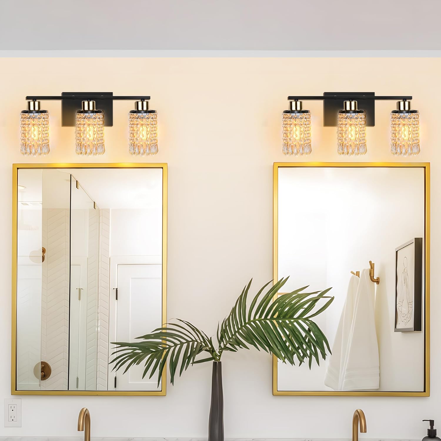 NOVELUX 3 Lights Bathroom Light Fixtures Over Mirror 2 Packs Modern