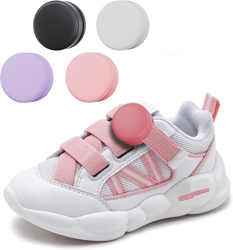Kit com 4 suportes de silicone para AirTag ZUBUHUHU para calçados infantis, preto, branco, rosa-claro e roxo