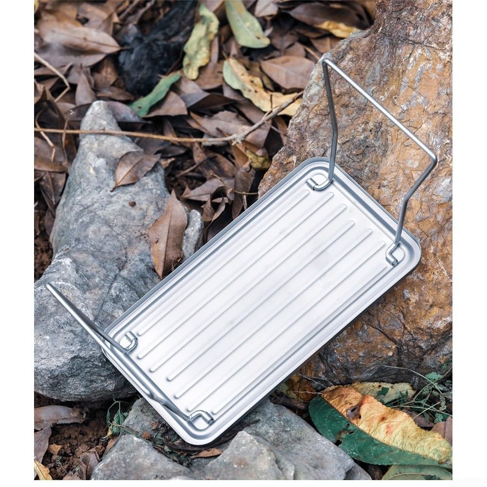 Parrilla plegable portátil para camping y senderismo, acero inoxidable ligero, ideal para cocinar al aire libre y aventuras a la parrilla