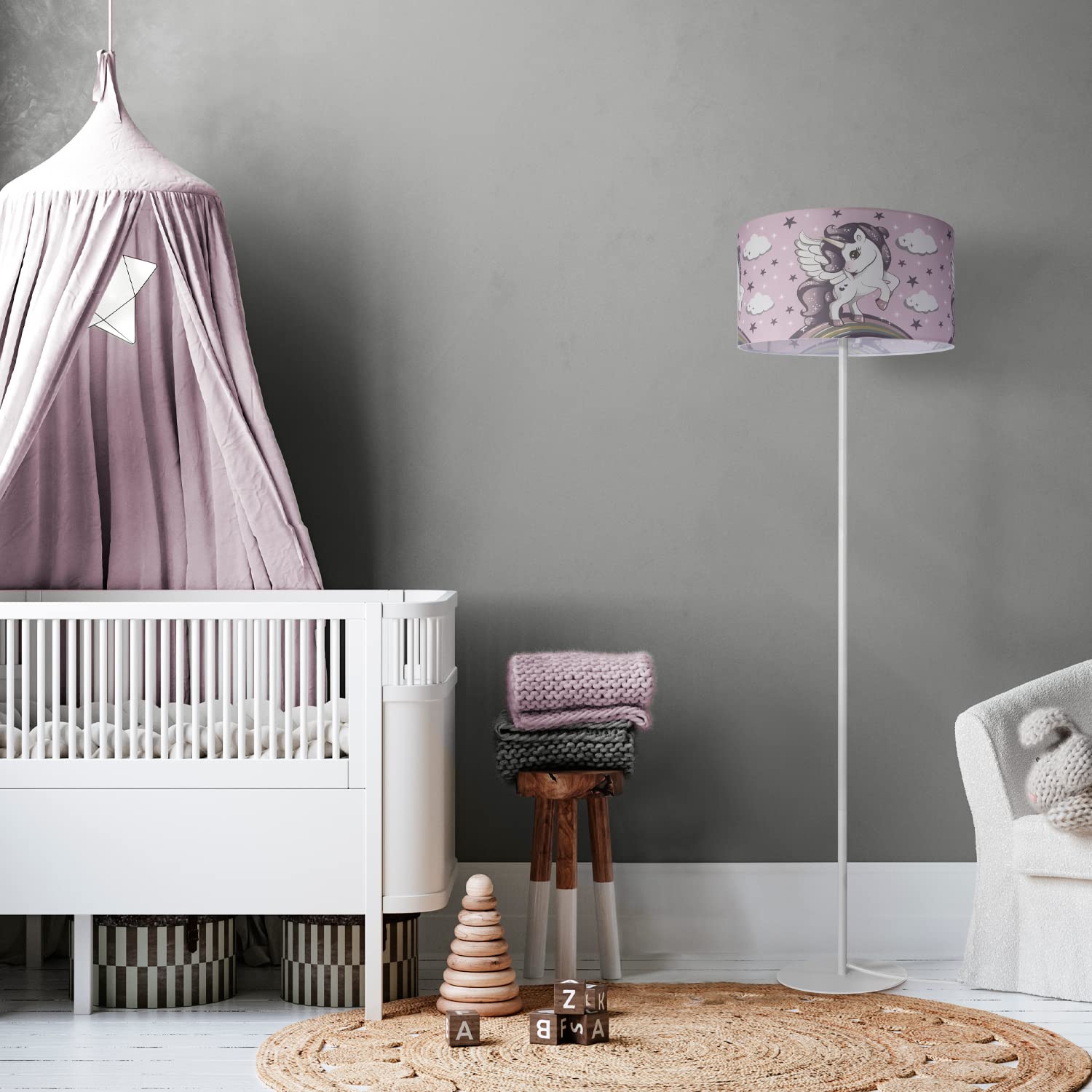 Paco Home Stehleuchte Kinderzimmer Stoff Lampenschirm Stehlampe Babyzimmer Auto Polizei Feuerwehr E27 Mit Kabel Bodenlampe