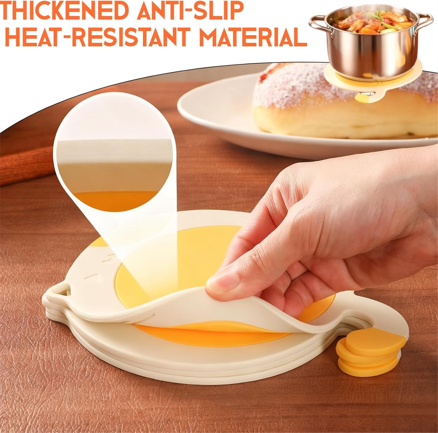 Silicone Trivets for Hot Dishes - 7.2x6.38 InchesCute Cat Coasters Set, Non-Slip Heat Resistant Mats for Kitchen Countertop & Dining Table Protection, Flexible Trivet Coaster, Gifts for Cat Lovers (4)