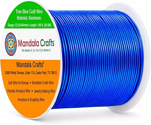 Vista 209 de Mandala Crafts - Alambre de aluminio anodizado de calibre 10 para manualidades de joyería - 32 pies de alambre flexible de cobre coloreado - Doble