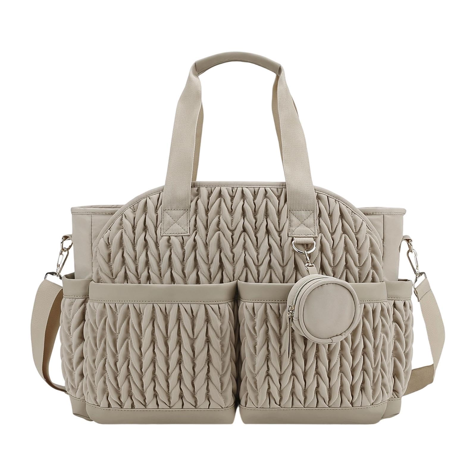 Diaper Bag Tote Versatile Portable Baby Changing Bag For Trip Outdoor Picnic Khaki Baby|Diapering|Diaper Bags-image-39