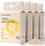 FUKUMARU Tofu Cat Litter - Natural Unscented, Dust Free, Flushable, Quick Clumping, Lightweight, Low Tracking Pellets, Effective Odor Control - 18 LBS (3 Packs)