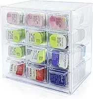 Estojo organizador diário para lentes de contato, lentes de contato coloridas, plástico transparente, 12 treliças, grande suspensão, estojo de armazenamento para lentes de contato diário