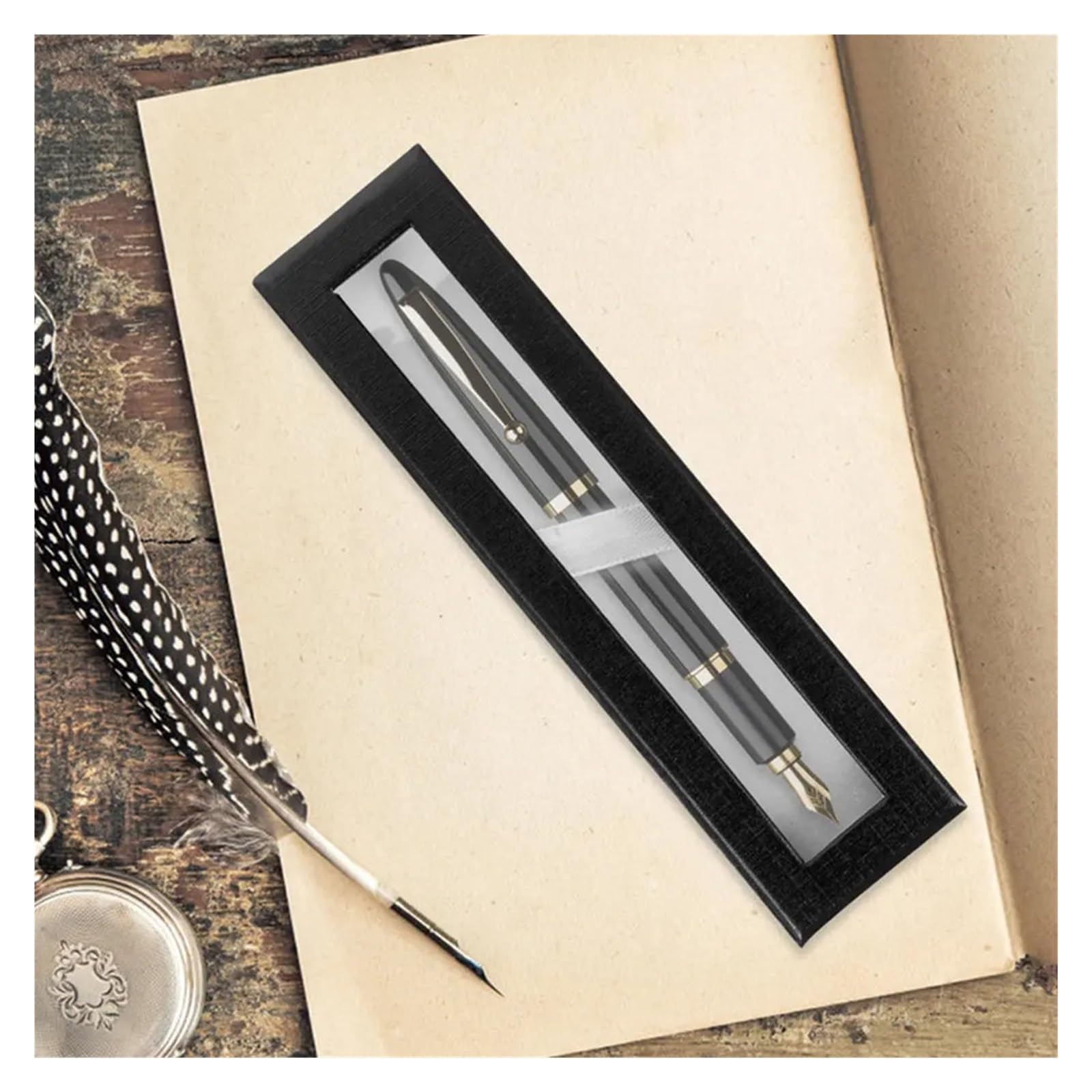 Scatola di carta della penna del contenitore di regalo della penna 15pcs della penna con la chiara finestra | Contenitore singolo per studenti, insegnanti, regali, classe, cancelleria
