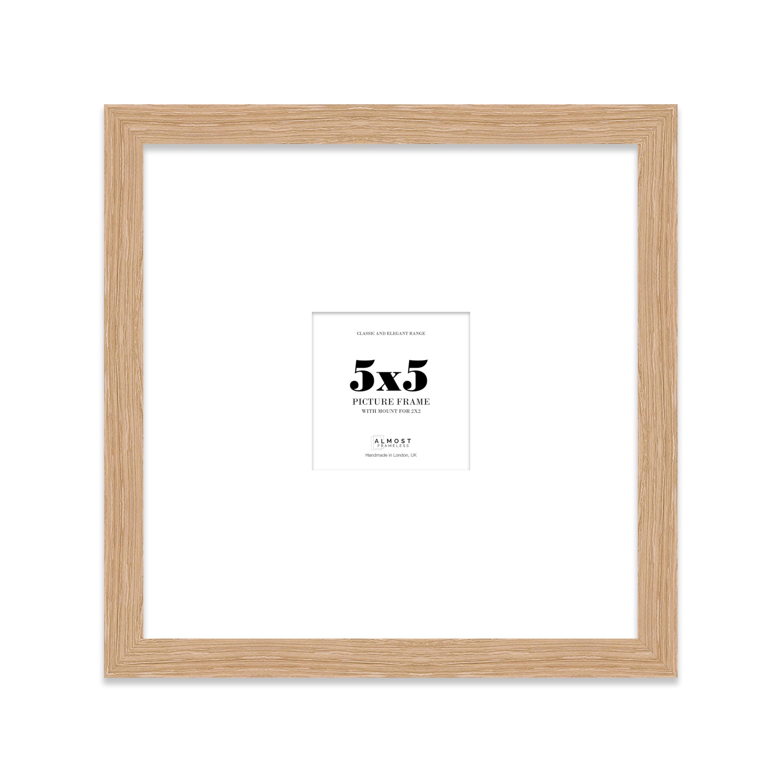 5X5" Oak Picture Frame5X5" Square Frame With 2X2" Mount For 5X5"/2X2" Pictures Art Deco Style Wall Art1 Pack from B&Q