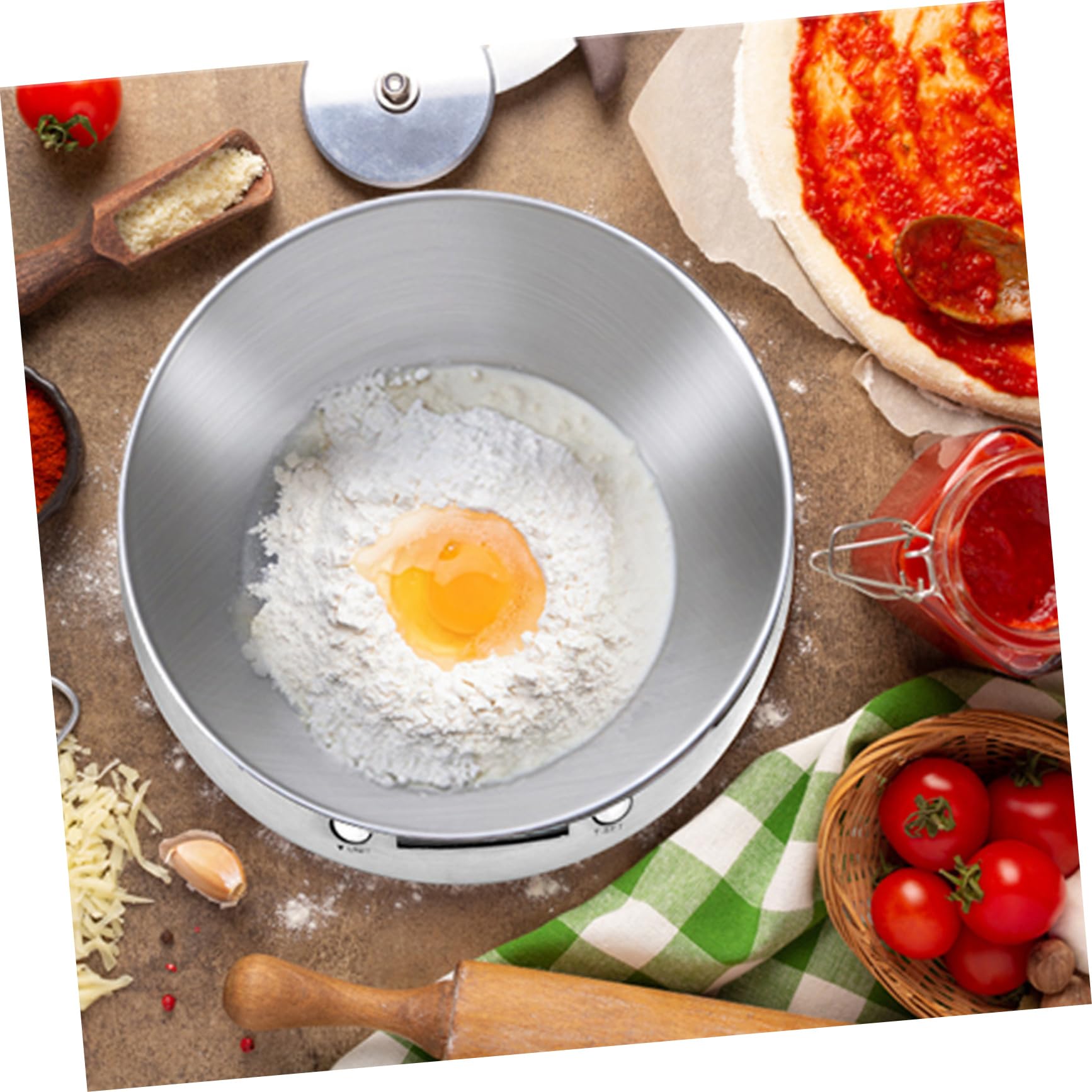 Cabilock Báscula Digital Capacidad 5000g de Cocina de Acero Inoxidable Alta Precisión, Fácil de Limpiar, para Hogar y Repostería