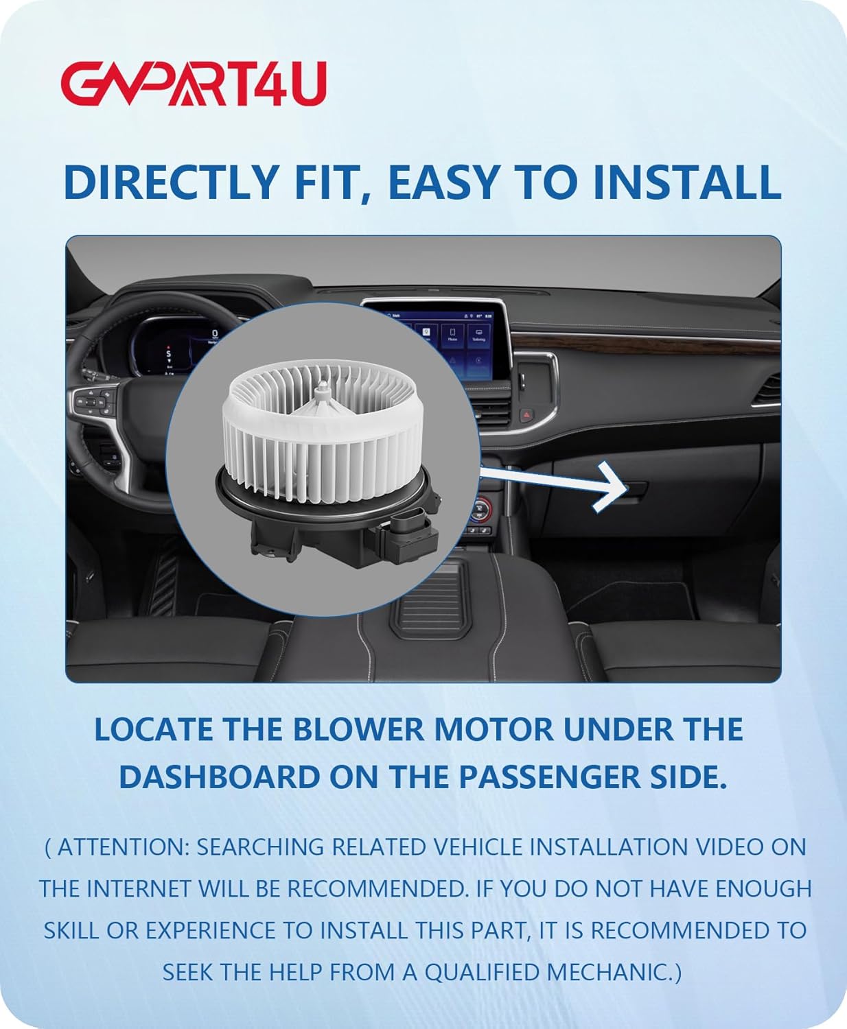 Front Blower Motor 700203 for 2007-2018 Dodge Ram 1500 2500 3500, for 2007-2017 Honda CRV Accord Pilot Odyssey, 2008 2009 2010 2011 2012 2013 2014 2015 2016 for Jeep Patriot Wrangler