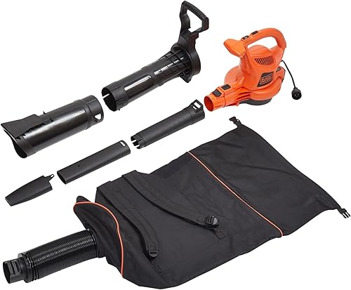 BLACK+DECKER Soplador eléctrico de hojas 3 en 1, aspiradora de hojas, trituradora (BEBL7000)