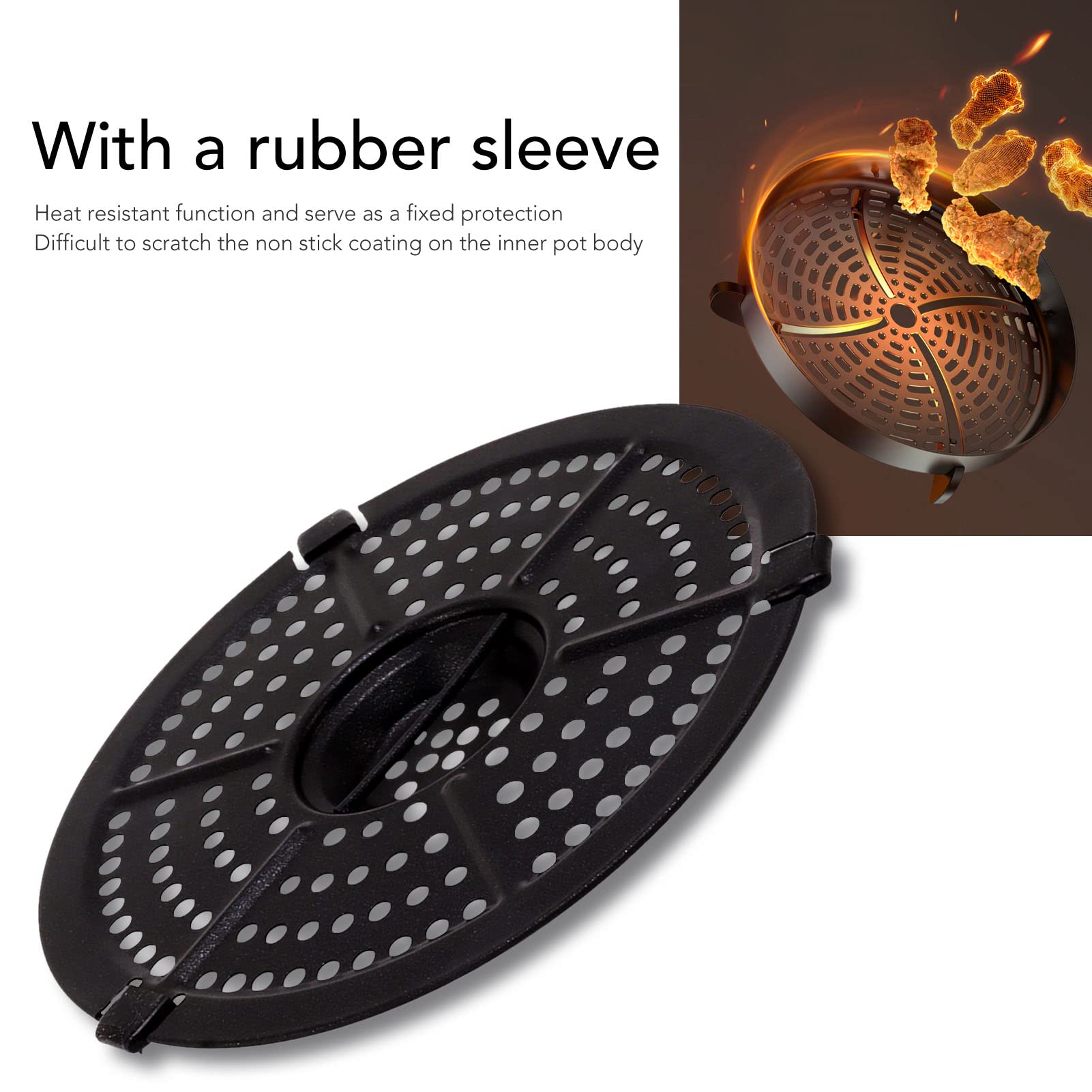 Versatile Air Fryer Grill Pan, 6.1in Non Stick Double Layer Coating Air Fryer Replacement Tray Crisper Plate for Various Foods