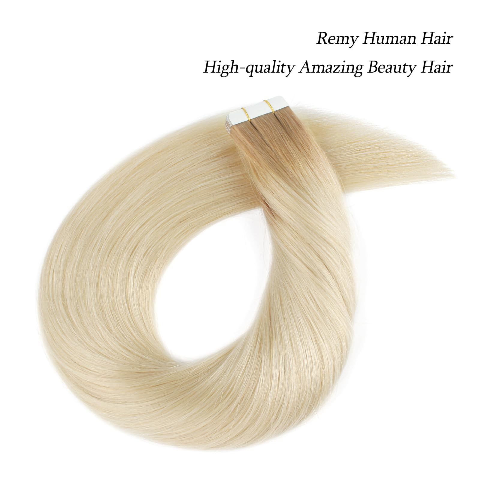ABH AMAZINGBEAUTY HAIR Rooted Tape in Hair Extensions, Remy Human Hair, 20 Pieces 50 Grams - Image 3