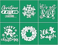 Vista 10 de JAJADO Plantillas autoadhesivas de serigrafía para decoraciones de árboles de Navidad, plantillas de bricolaje para pintar sobre