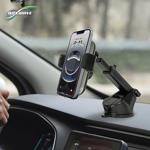 Miniatura 9 de BoxWave Cargador de coche compatible con Samsung Galaxy S23 Ultra - Montaje automático de carga inalámbrica (15 W), cargador de coche inalámbrico Qi